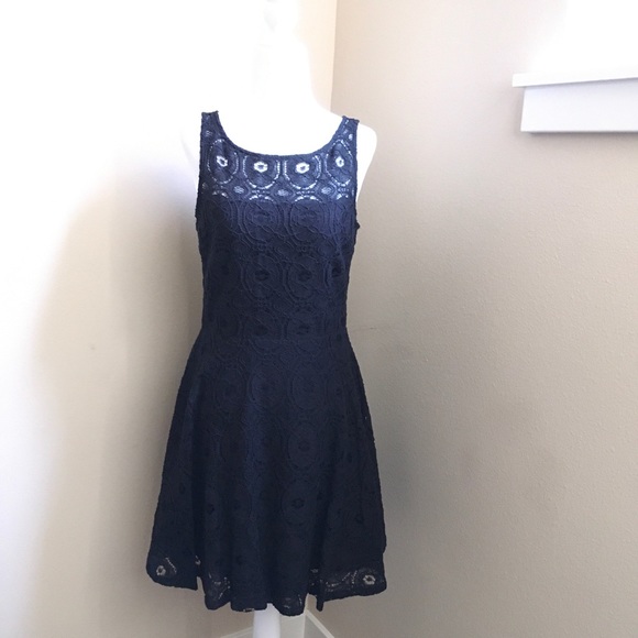 BB Dakota Renley Lace Fit and Flare Dress, Black - Picture 2 of 5